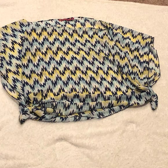 MACBETH COLLECTION Chevron Print Caftan Cover Up - Picture 2 of 3